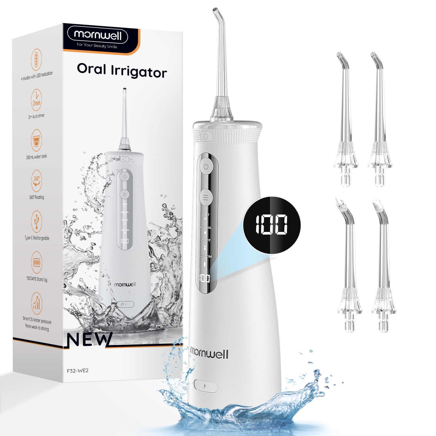 Teeth Whitening In Office - Mornwell 5032 Water Floss Sonic Water