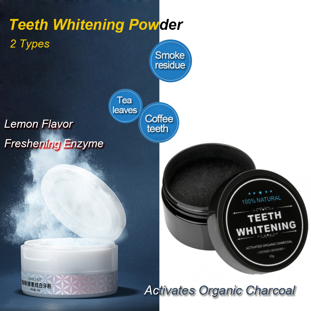 Teeth Whitening Enzymes - 2 Types Teeth Whitening Powder Natural