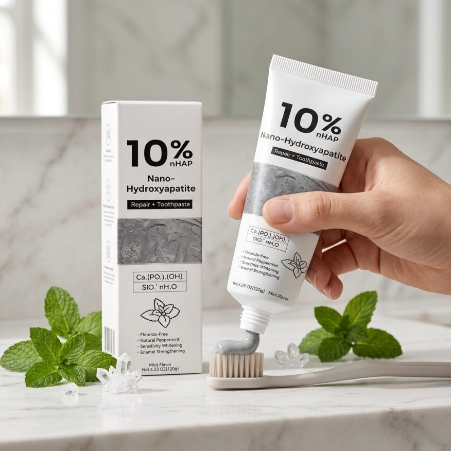 Teeth Whitening Treatment - Nano-Hydroxyapatite Toothpaste Remove Stubborn Stains Brighten
