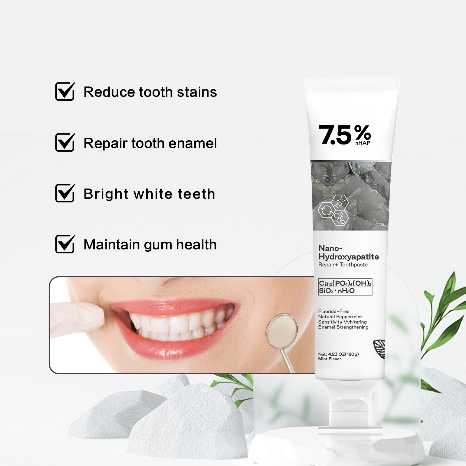 Nano Hydroxyapatite Toothpaste - Teeth Whitening Treatment reseña y precio