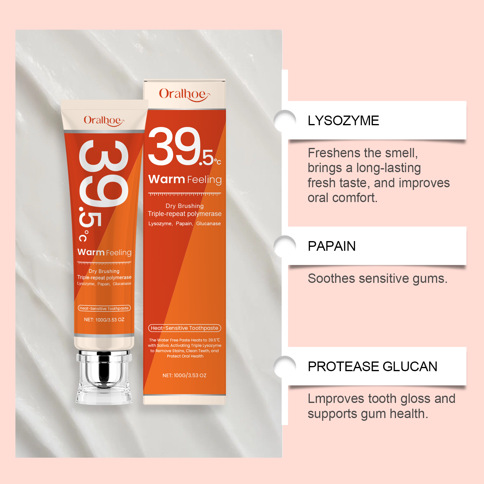 ORALHOE Heat-Sensitive Toothpa - Teeth Whitening Enzymes reseña y precio