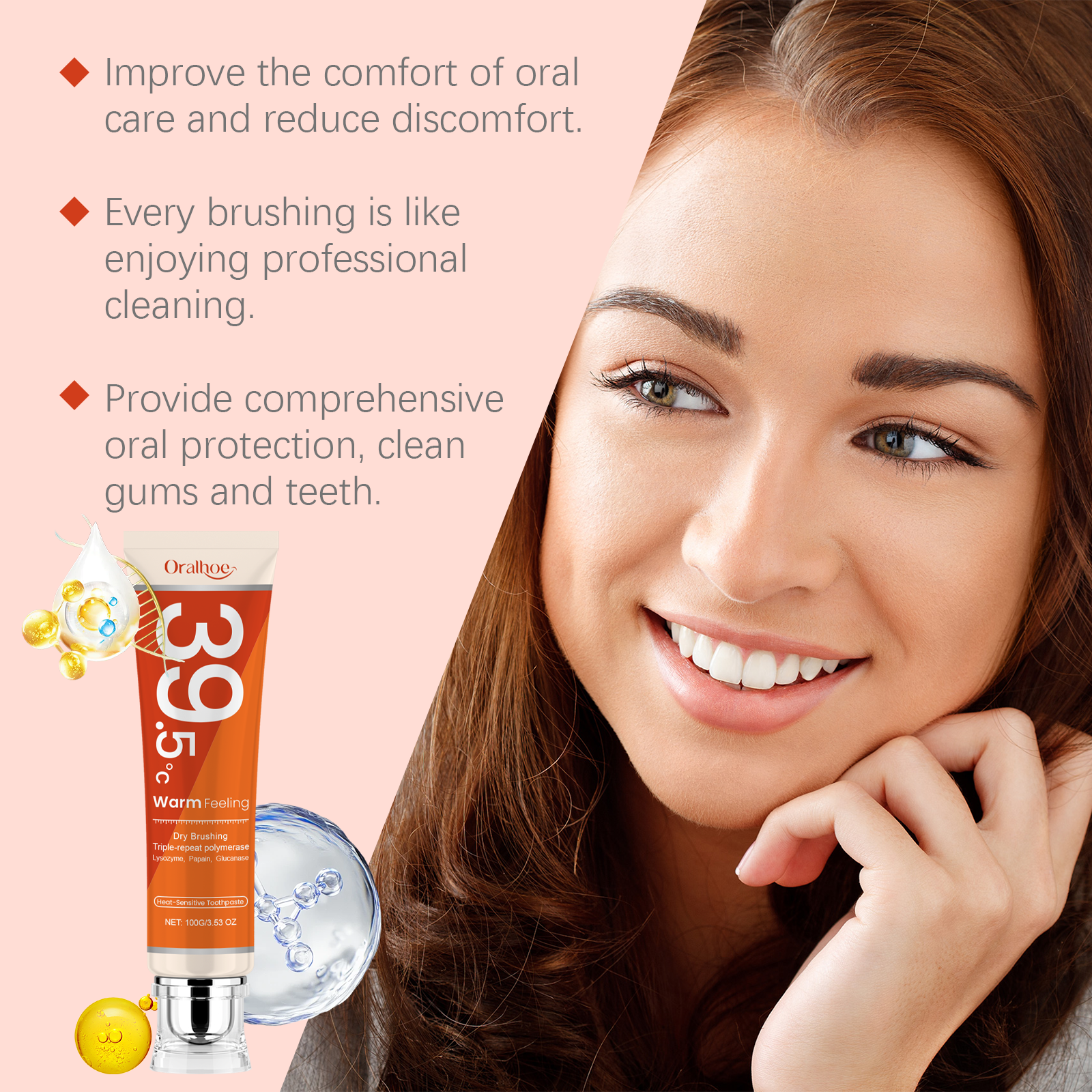 ORALHOE Heat-Sensitive Toothpa - Teeth Whitening Enzymes reseña y precio