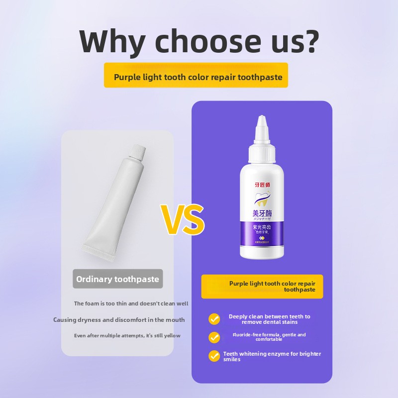Purple Light Brightening Tooth - Teeth Whitening Enzymes reseña y precio