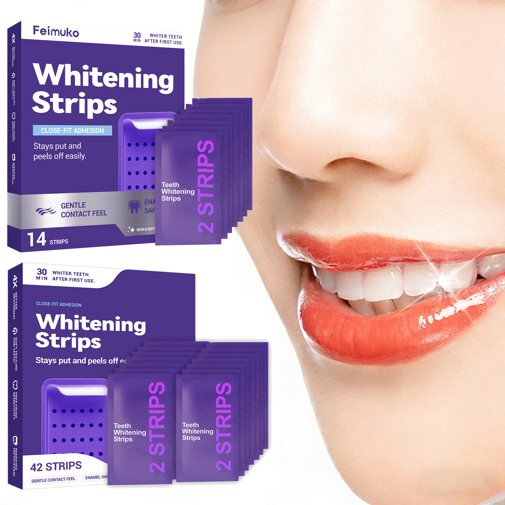 Purple Teeth Whitening Strips  - Teeth Whitening Treatment reseña y precio