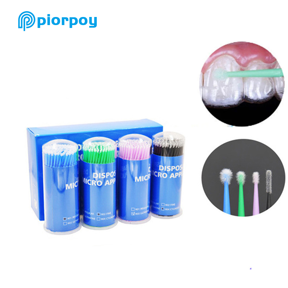 PIORPOY 100Pcs Dental Micro Br - Teeth Whitening Brush reseña y precio